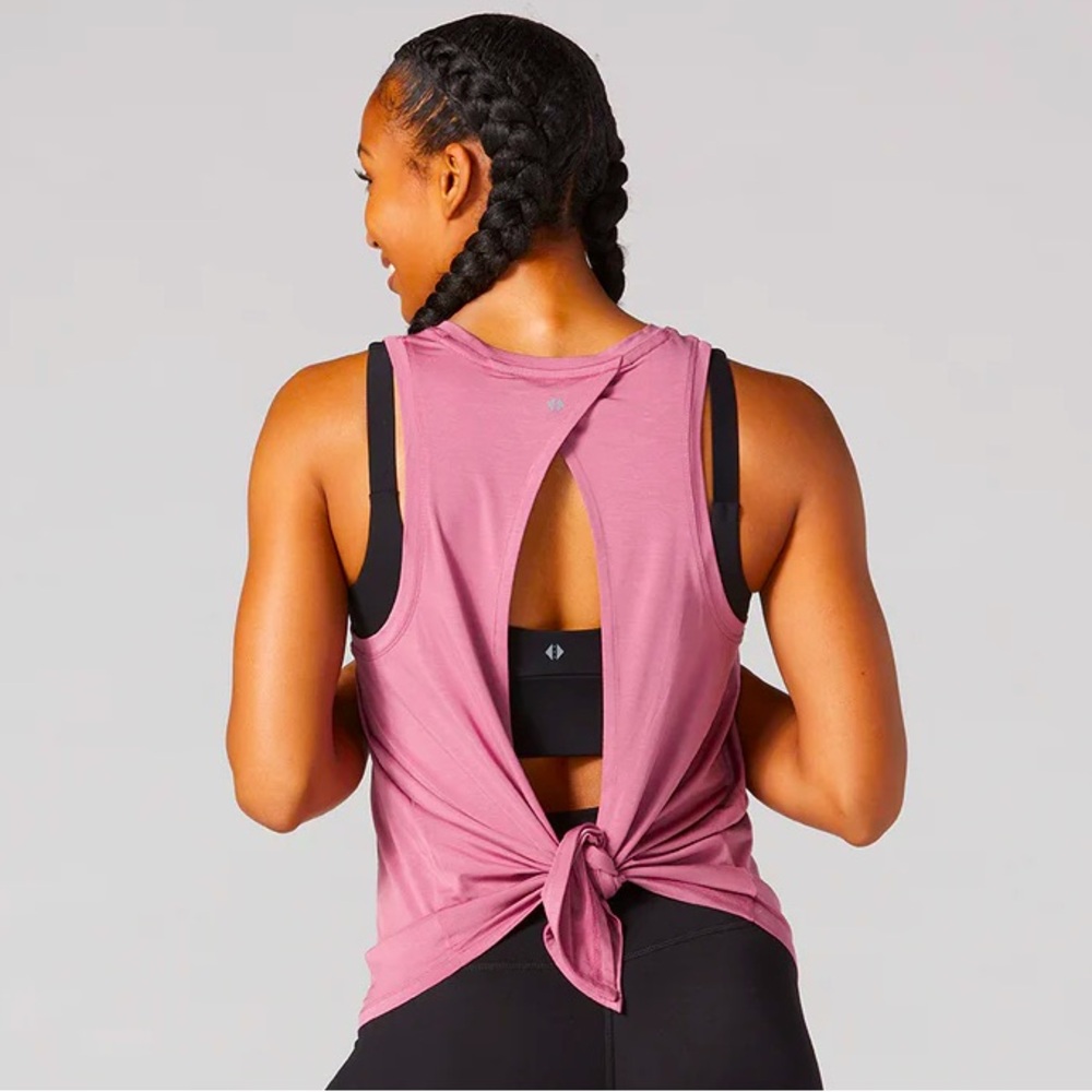 Tavi Active Sold @Neiman Marcus Berry Tie Back Tank SzXS Wear Open Back or Tied